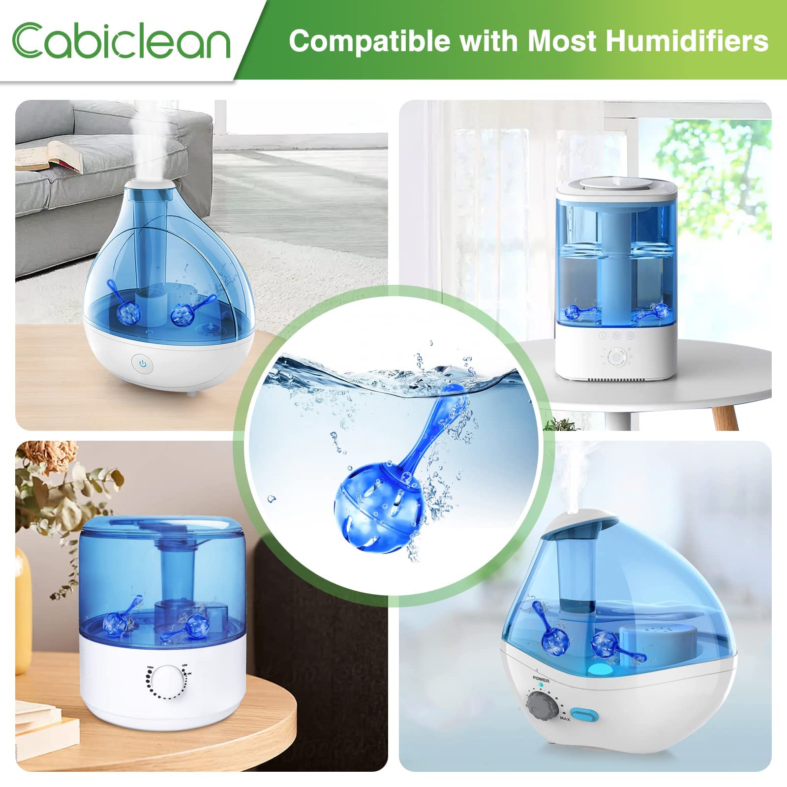 ZIBUYU Humidifier Tank Cleaner, Raipoment Demineralization Cleaning Ball, Compatible with Mist Humidifiers, Fish Tank, Purifies Water, revents Hard Water Build-UpEliminates White Dust and Odor ZIBUYU Humidifier Tank Cleaner, Raipoment Demineralization Cleaning Ball, Compatible with Mist Humidifiers, Fish Tank, Purifies Water, revents Hard Water Build-UpEliminates White Dust and Odor